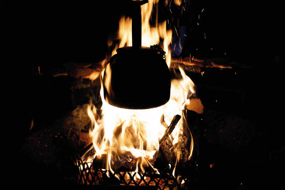 White Winter Lapland - Coffee is made over campfire image