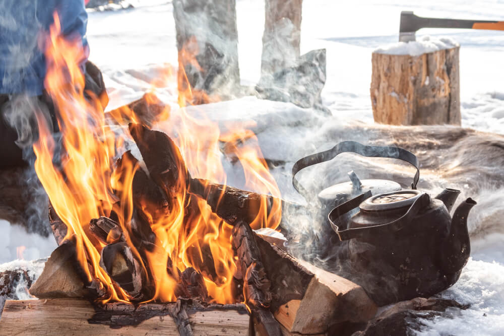 White Winter Lapland - Open fire image